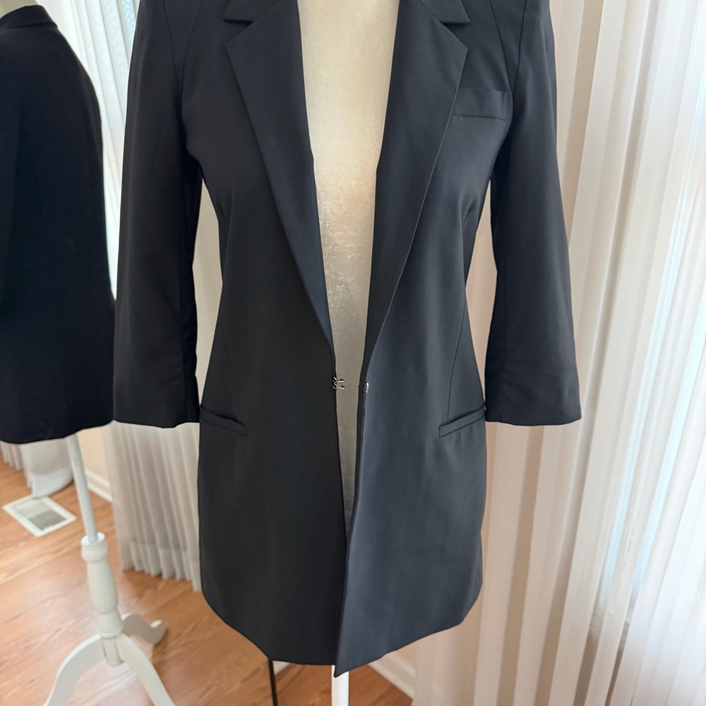 Elizabeth & James Black Longline Blazer Size 0 - Picture 3 of 9